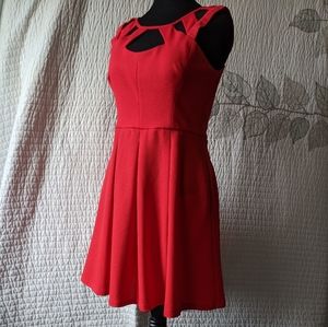 Betsy Johnson Peekaboo Neckline Fit & Flare Dress